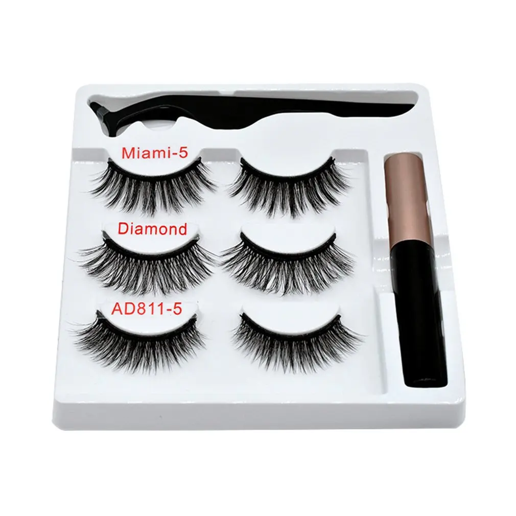 Набор Магнитных накладных ресниц подводка для глаз набор магнитных 3 пары +