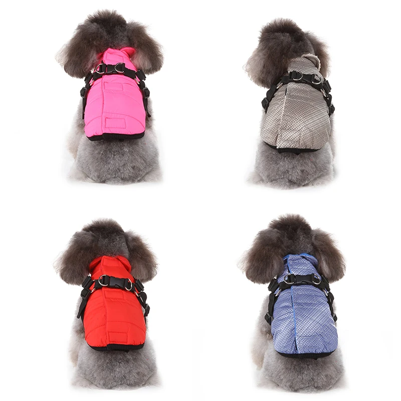 

Новейшая Одежда для собак, зимняя теплая куртка с шлейкой для маленьких собак, чихуахуа, Ши-тцу, одежда для собак