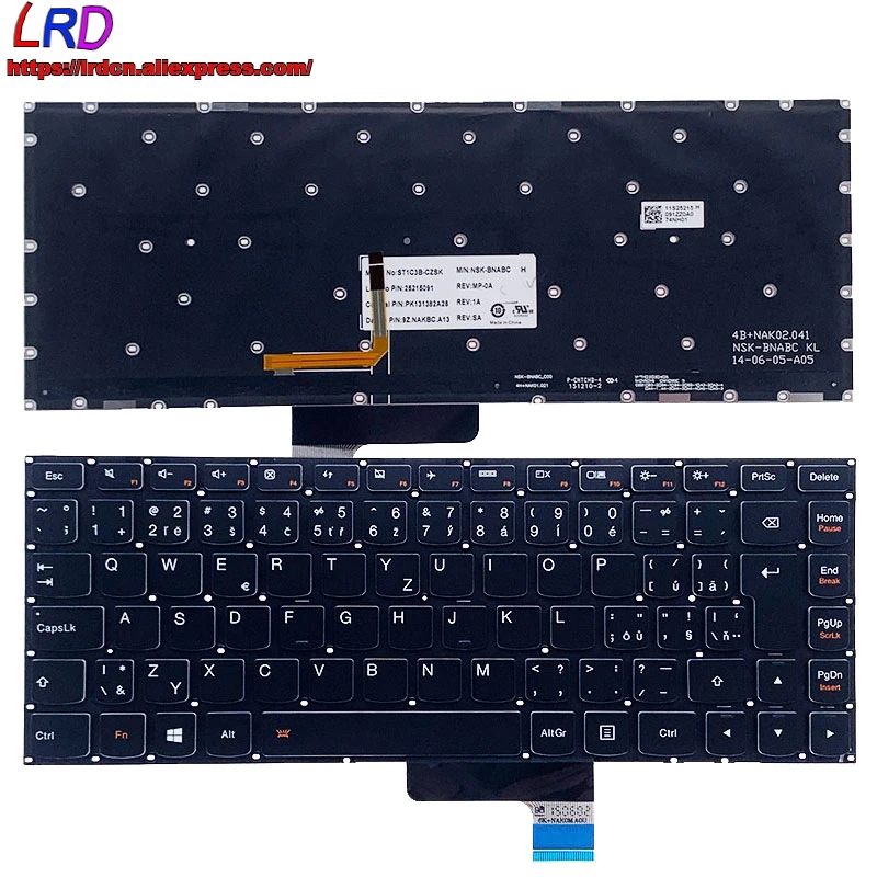 Новая Оригинальная Чешская клавиатура с чешской подсветкой для ноутбука Lenovo Yoga 2