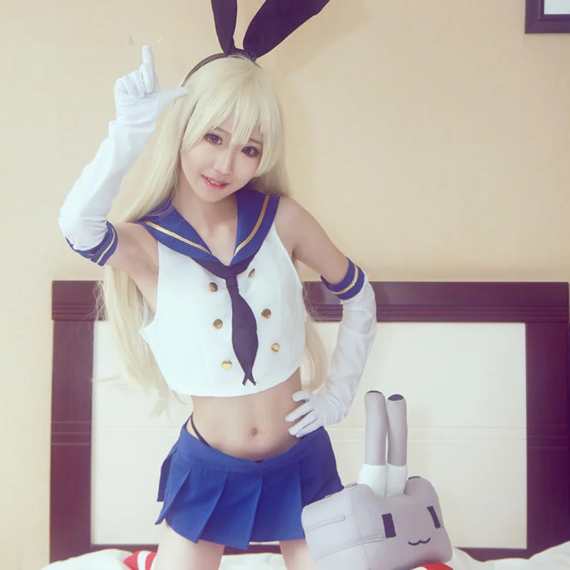

Colección Kantai de Anime, disfraz de Cosplay Shimakaze, uniforme de traje de marinero
