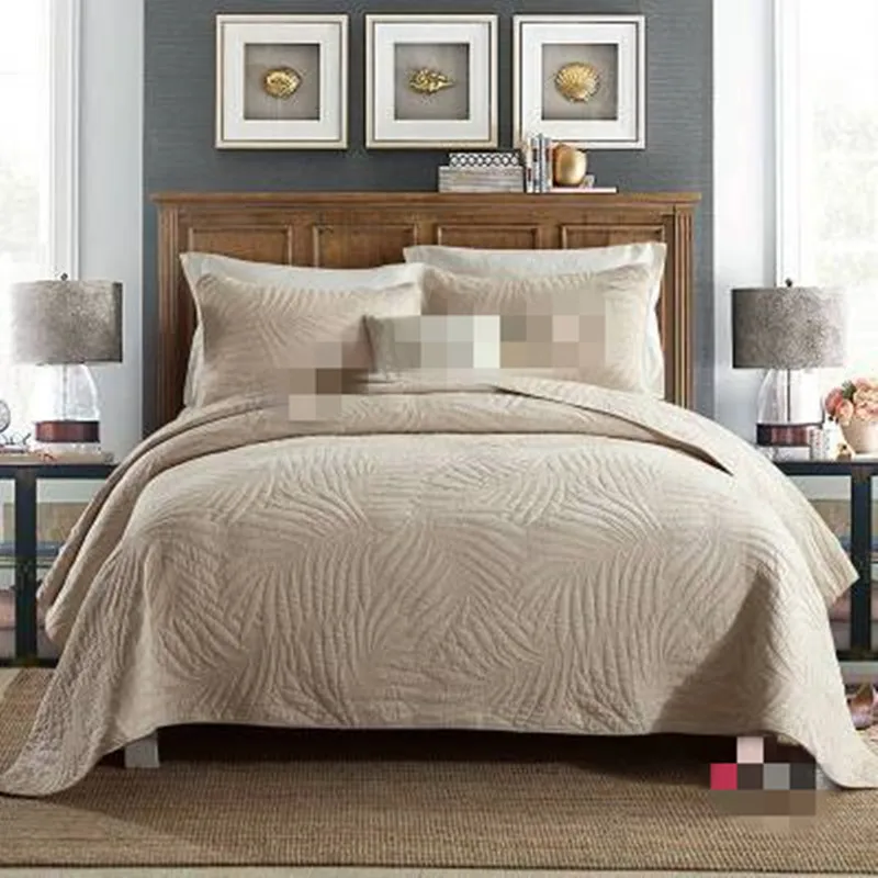 Стеганое покрывало и наволочка комплект из 3 предметов плотное постельное белье