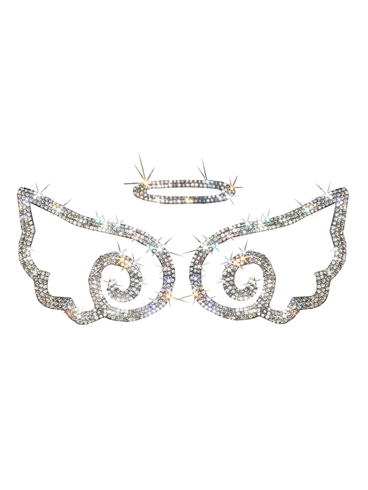 Роскошный Кристалл рулевого колеса автомобиля bling angel наклейки в виде крыльев и наклейки для volkswagen beetles интерьерные аксессуары 2002