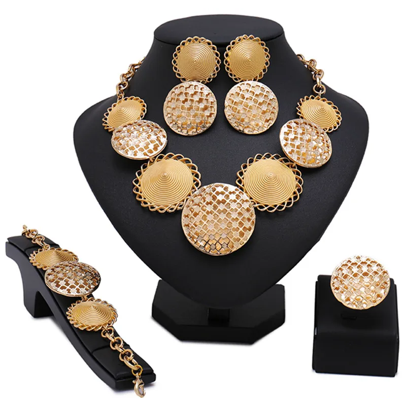 

2020 Longqu wholesale price new High-quality Necklace Pendant Earrings set African beads Jewelry set For Women Birthday gift