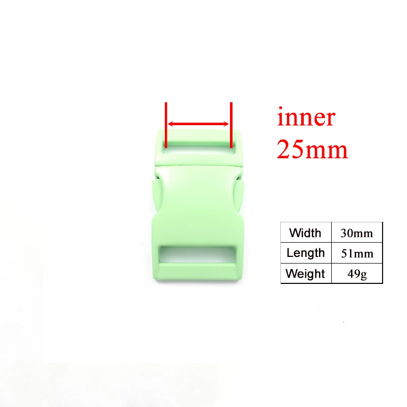 

100pcs/lot engraved green metal buckle quick side release 25mm we provide laser engraving service customize LOGO CCK25G