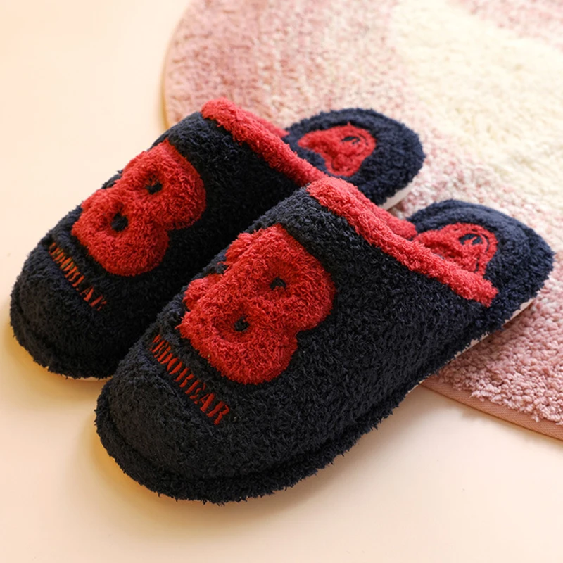 

Couple Winter House Slippers Memory Foam Warm Plush Autumn Shoes Men Home Indoor Bedroom Flat Floor Soft Big Size 46 47
