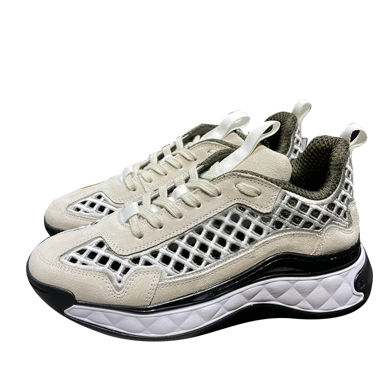 

French 2021new charei noctilucence version women's sports shoes Italian design fashion flat shoes white high qualityleather