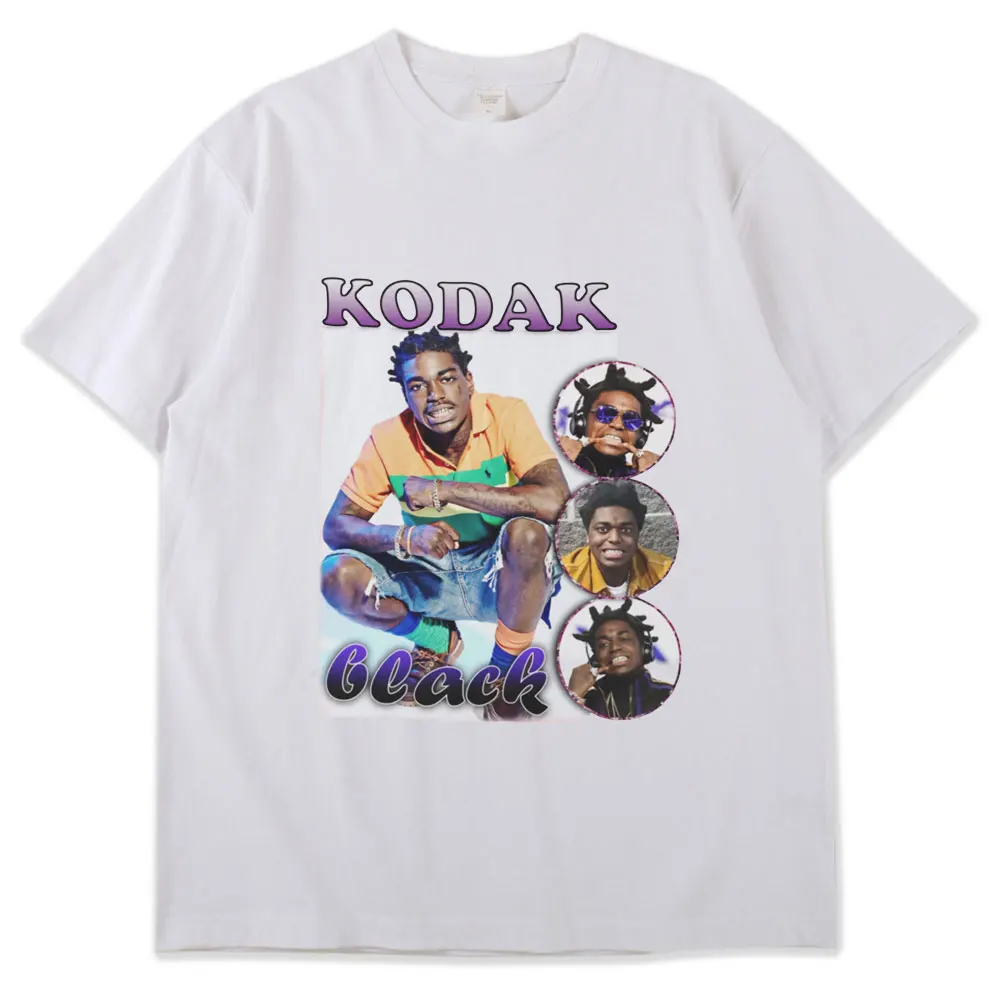 

Kodak Black New Product Classic Funny Expression Boy Print Summer Cotton Short-Sleeved Loose Sports T-Shrit Hip-Hop Tide