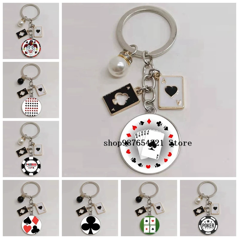 Новинка покерный брелок стеклянный кабошон школьная сумка ювелирные изделия