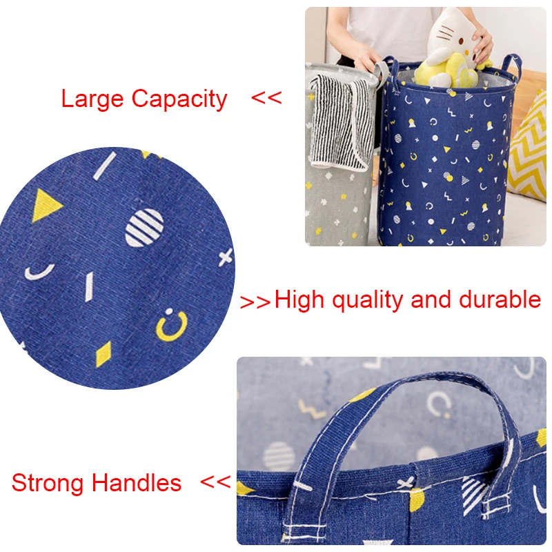 Большая складная корзина для белья с крышкой хранения игрушек сумка одежды