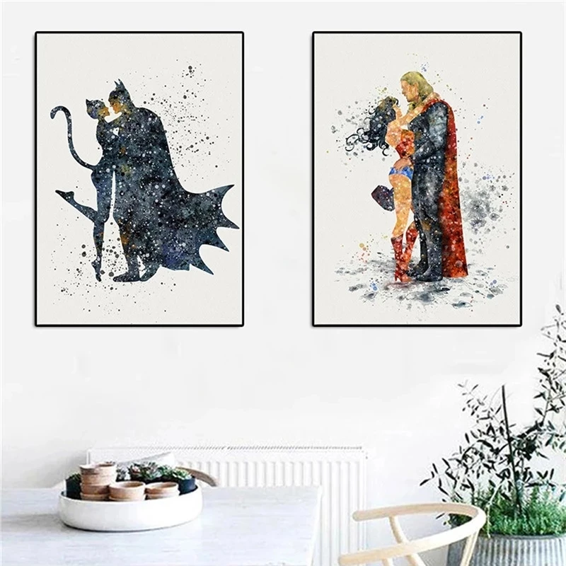 Принцесса модульный холст супергерой объятия Дэдпул поцелуи картины ранний