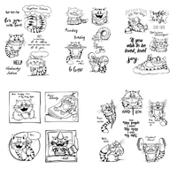azsg lazy cats series clear stamps for diy scrapbooking decorative card making photo album crafts