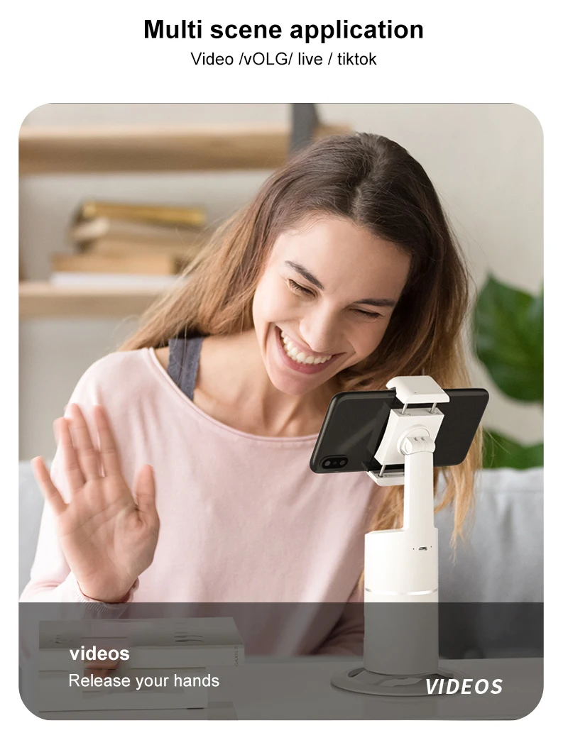 

Smart Rotate Mobile Phone Holder Live Follow-up Pan/tilt Rotatable Photography Assistant 360° Platform Live Smartphone Gimbal