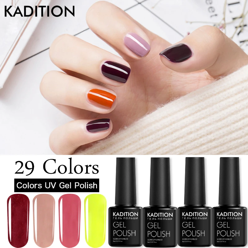KADITION Гель-лак чистый цвет УФ-гель Полупостоянный 29 цветов для ногтей долговечный