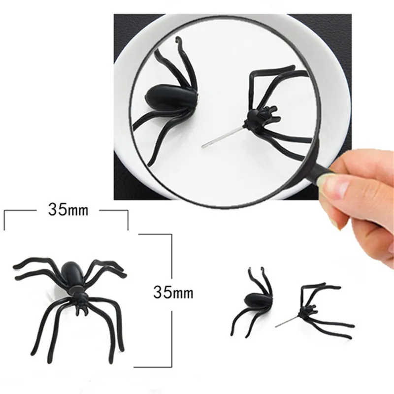 Новинка 2019 Хэллоуин 1 шт. 3D страшные черные серьги-гвоздики в стиле панк животные