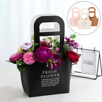 flower paper boxes with handhold kraft paper bags bouquet florist gifts packing boxes for valentines day flowers packaging bag