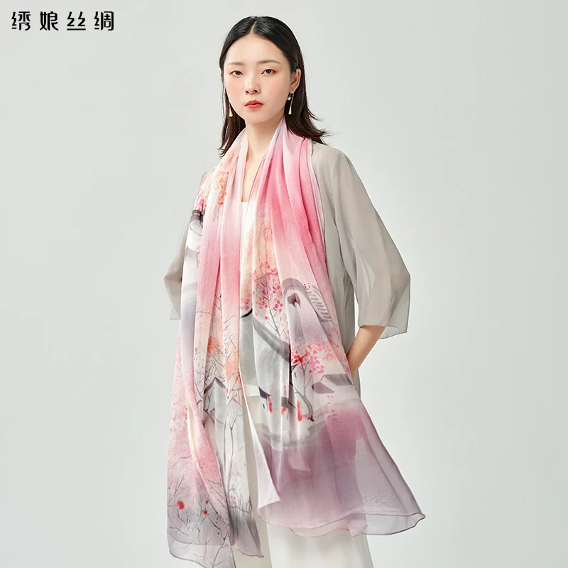 

★silk more scarves shawls embroidered niang bask mulberry silk scarves, beach tourism fabric have jiangnan with money