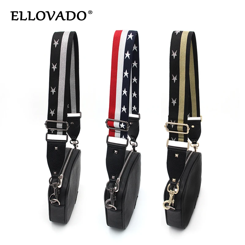 2021 модные аксессуары для сумок Сменный Широкий Блестящий ремешок со звездами на