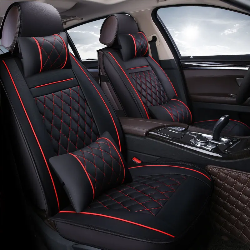 Универсальные чехлы из искусственной кожи на автомобильные сиденья для KIA K2 K3 K4 K5