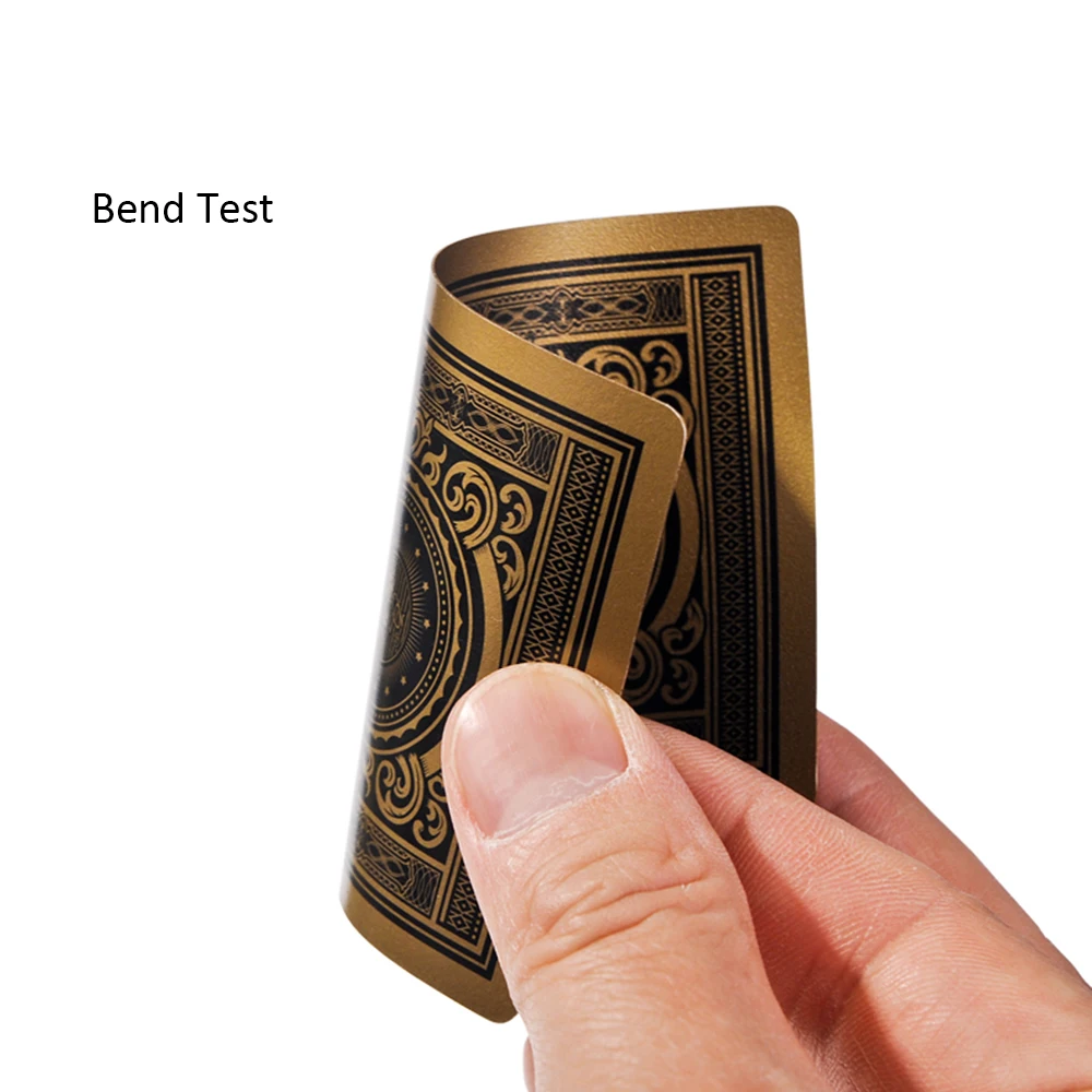 Водонепроницаемые покерные карты с золотым задним поверхностным матовым покрытием и краями для казино Texas Holdem.