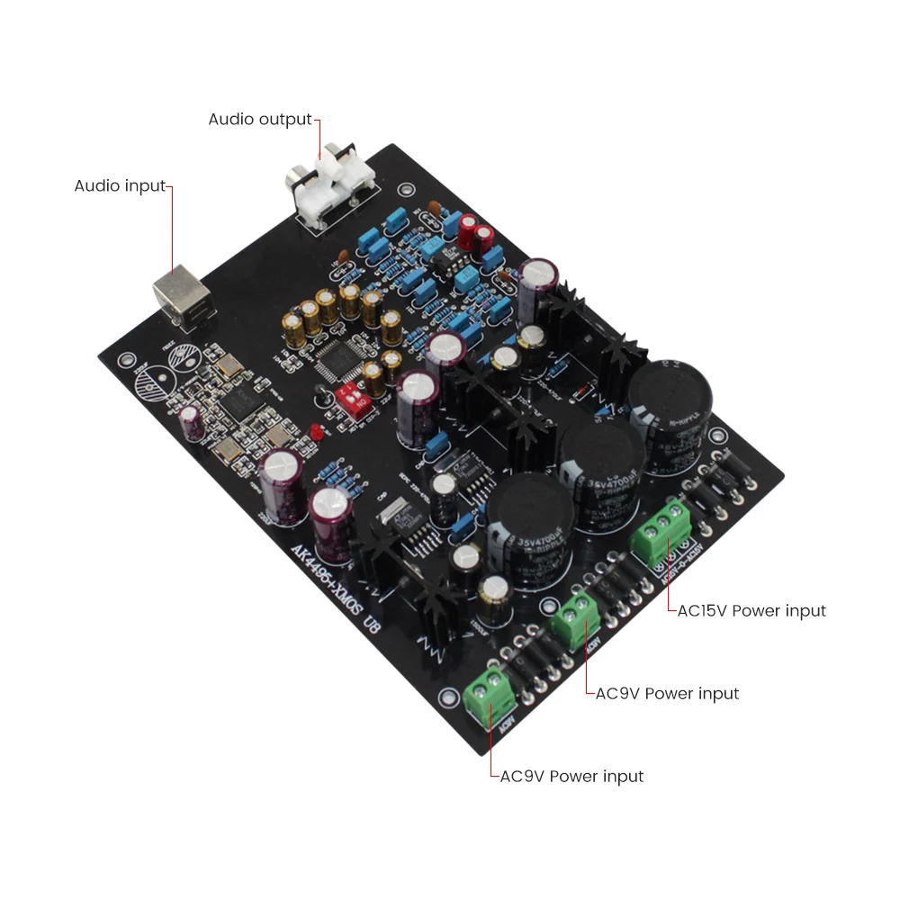 AIYIMA XMOS U8 AK4495SEQ USB декодер аудио Плата AD827 LT1963 USB DAC Поддержка 32 бит 768K динамик усилитель домашний кинотеатр DIY