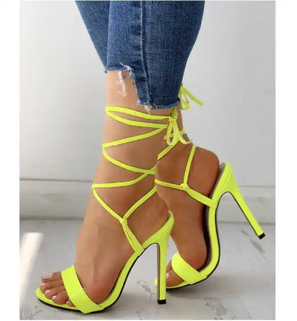 

Summer 2020 new high heel cross strap open toe sandals for women 40-43 sandals