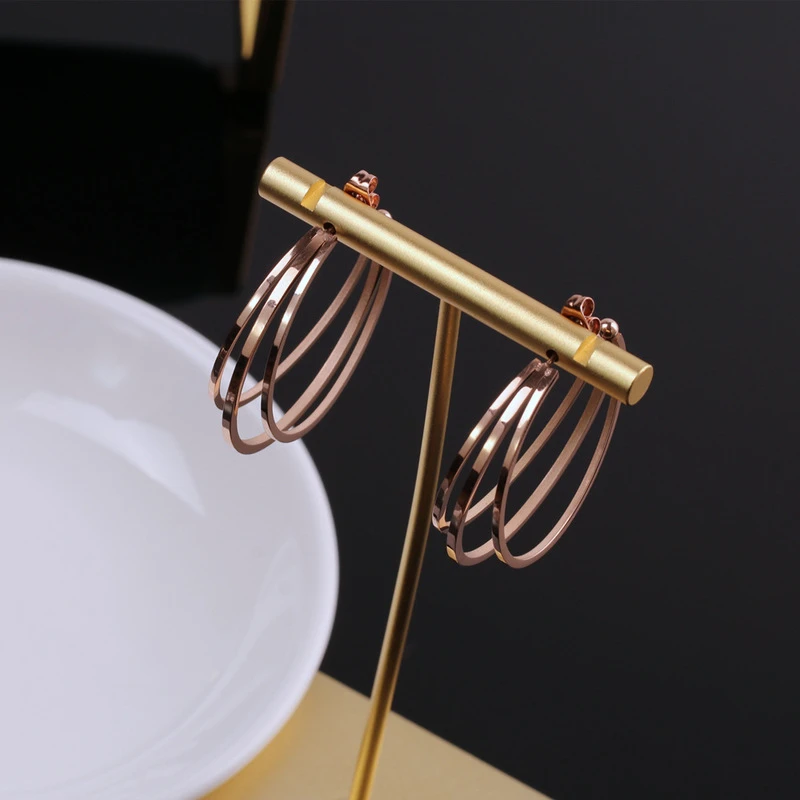 

TOSAKO Hoop Earrings Stainless Steel Gold Color Geometric Fashion Wedding Engagement for Women