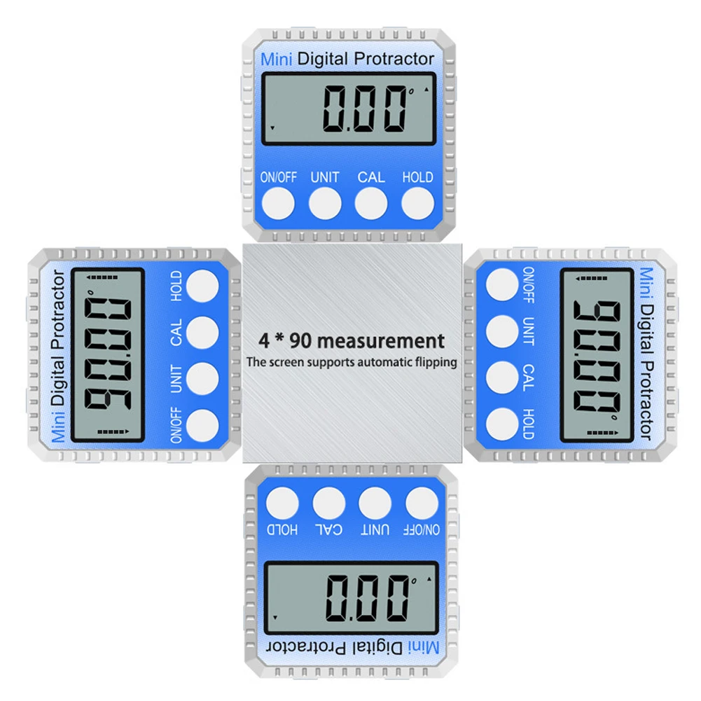 

360 Mini Digital Protractor Angle Gauge High Precision Electronic Goniometer Inclinometer Level Angle Finder Measurement Box