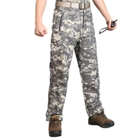 mens windproof waterproof warm camouflage pants shark skin soft shell tactical pants outdoor hunting and fishing pants
