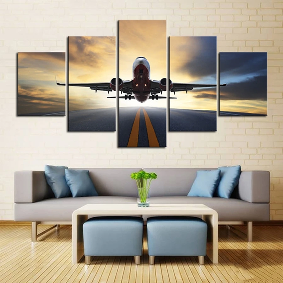 5D горный хрусталь Алмазная вышивка 5 Панель Воздушный самолет пейзаж diy картина