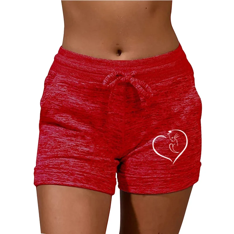 Summer Women's Shorts Solid Color Stretch Running Shorts Soft Breathable High Waist Short Women's Fitness Running Yoga Shorts