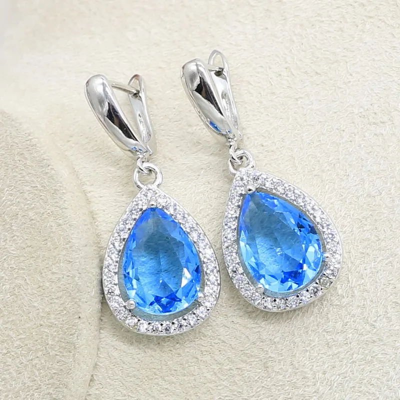 Наборы натуральных свадебных ювелирных изделий серебряные серьги невесты для