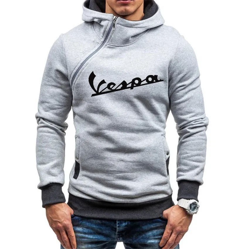 Мужская толстовка VESPA Черный Повседневный пуловер на молнии с принтом