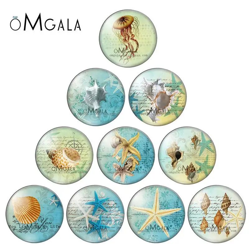 Винтажные ракушки в виде морской звезды медузы шаблоны 12 мм/18 мм/20 мм/25 мм круглые