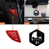for cadillac ats ats l car engine start stop push button cover redblack real carbon fiber trim sticker accessories