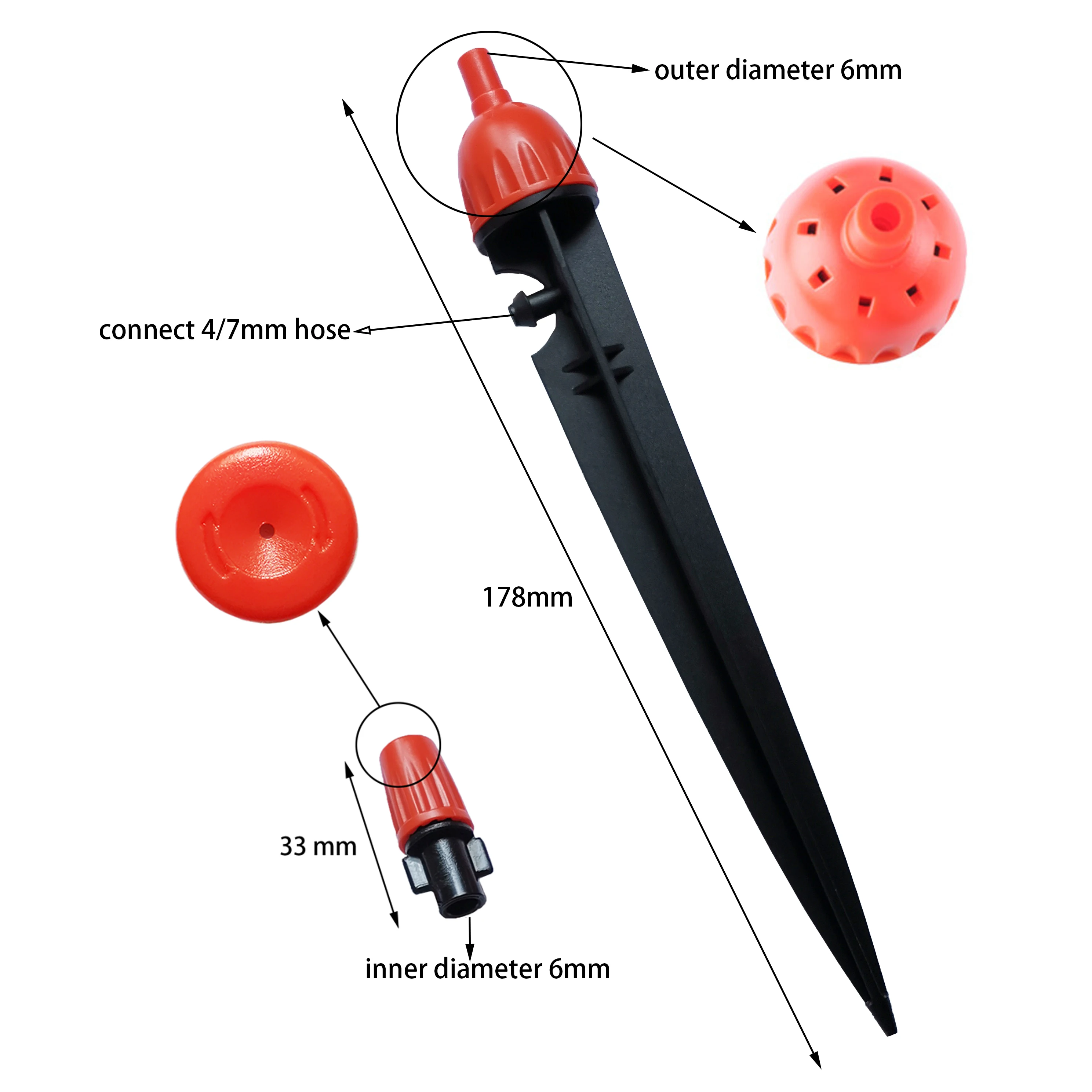 10 шт. шланг для системы орошения 4/7 мм|Спринклеры сада| |