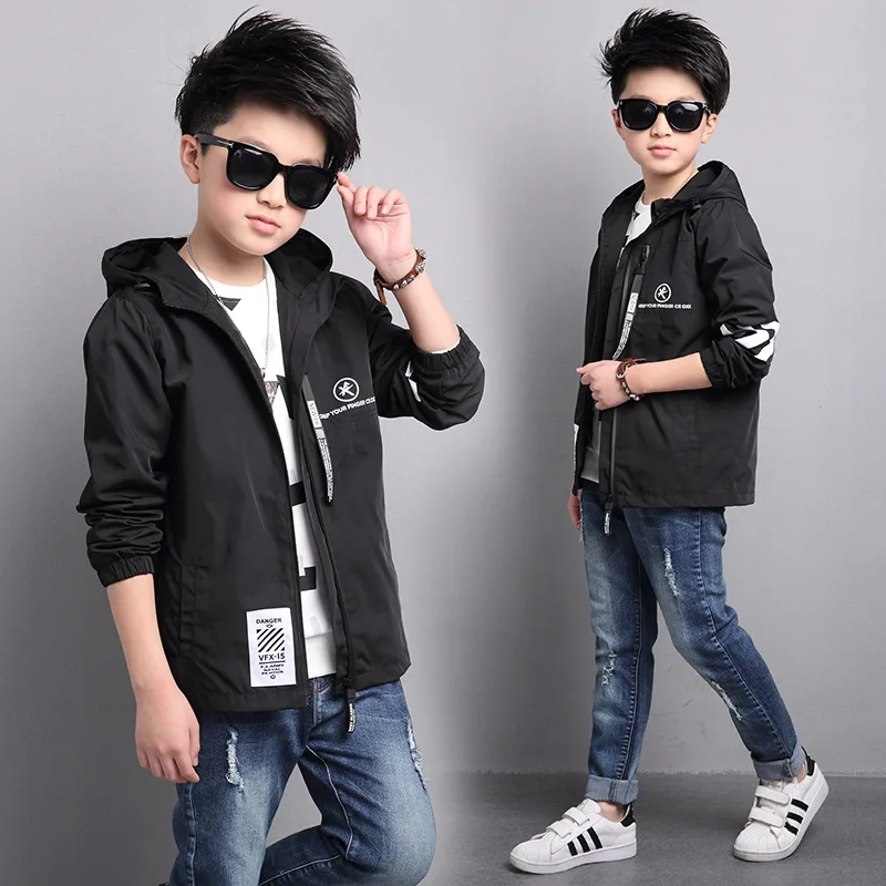 2022 Spring Autumn Jackets For Boy Coat Hooded Bomber Jacket Green Boy's Windbreaker Winter Jacket Kids Children solid Jacket images - 6