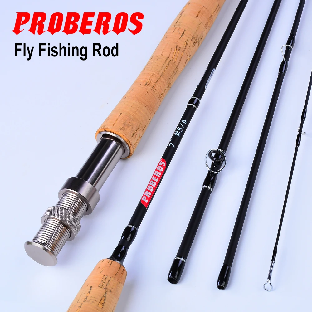 1PC Japan Carbon Fiber Fly Fishing Rod 7FT 2.1M 9FT 2.7M 4 Section Line wt 3/4 5/6 7/8 Soft Cork Handle Fly Rod Fishing Tackle