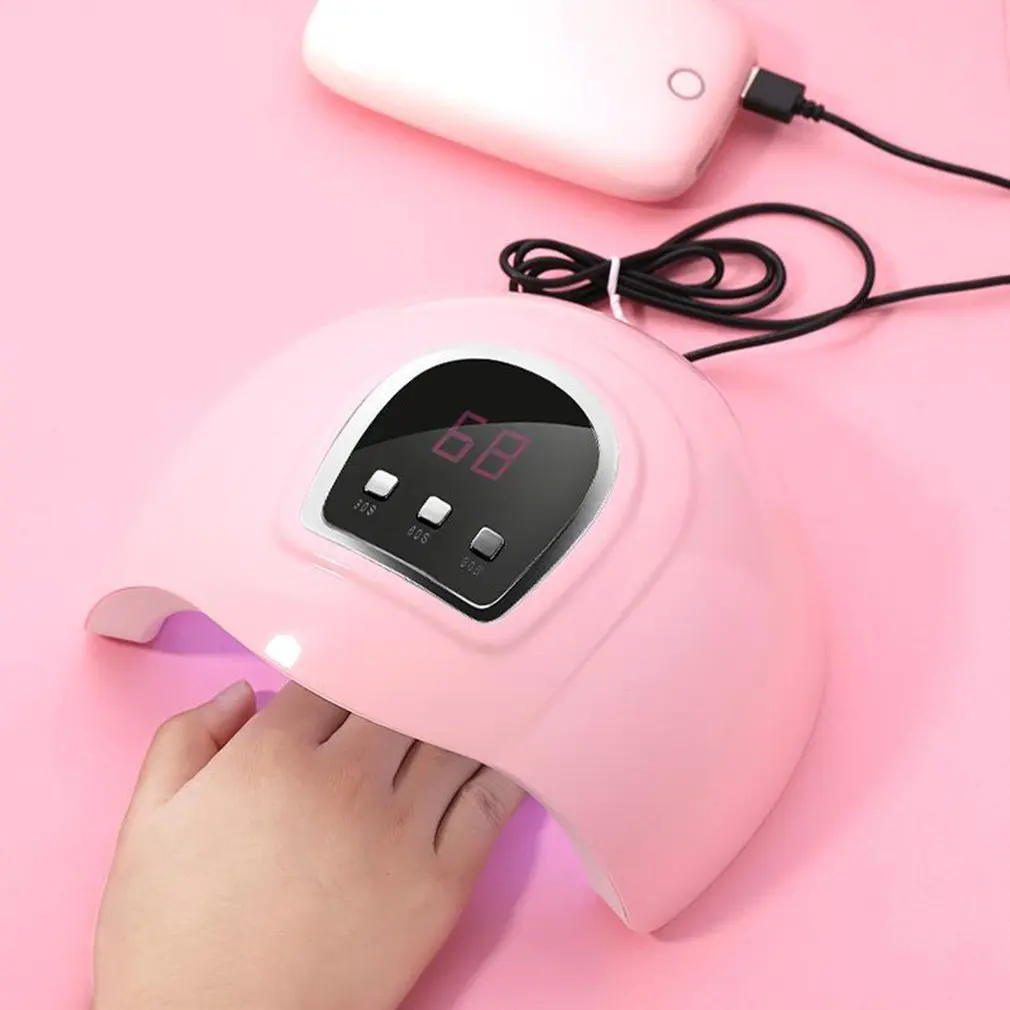 

Fashion Female Nail Instrument Nail Lamp Portable Nail Phototherapy Machine 54W High Power Nail Lamp Tool