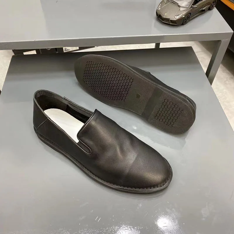 

Chinese Style Casual Shoes Men Breathable Loafer Shoes Fashion Driving Shoes Soft Autumn Winter British Retro Men Cowhide Spring
