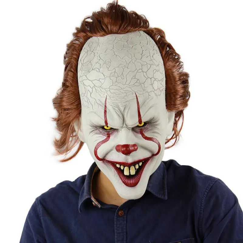 Стивен Кинг это маска Pennywise ужас клоун Джокер маска глаза блестит клоун латексная маска Хэллоуин косплей костюм реквизит
