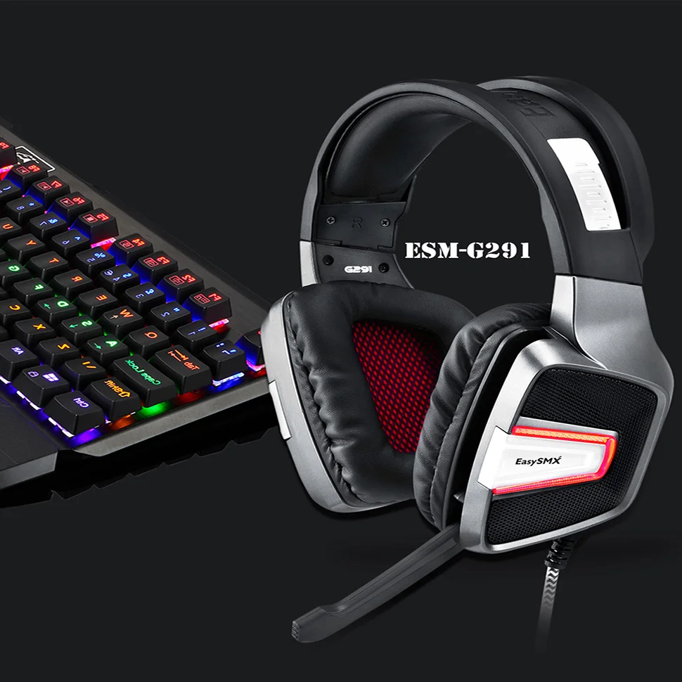 Игровые наушники ESM-G291 светодиодный Вибрационный проводной USB стерео игровая гарнитура наушники с микрофоном шумоподавление наушники для ПК