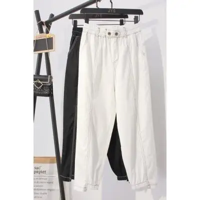 

Yedinas Autumn Cargo Pants Women Casual Black Women Trousers High Waist Elastic Pants Streetwear Trousers With Pocket 2020 New