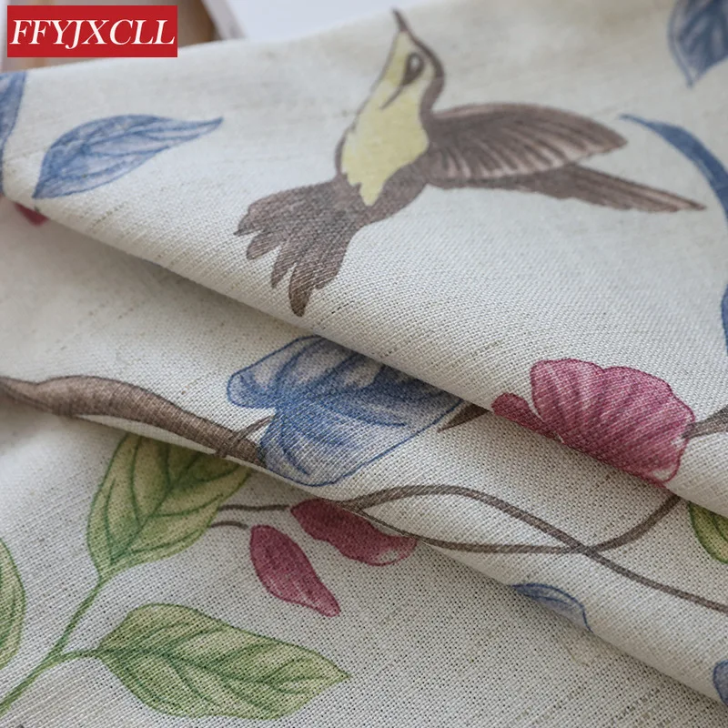 Шторы из хлопка и льна с имитацией цветов занавески в американском стиле принтом