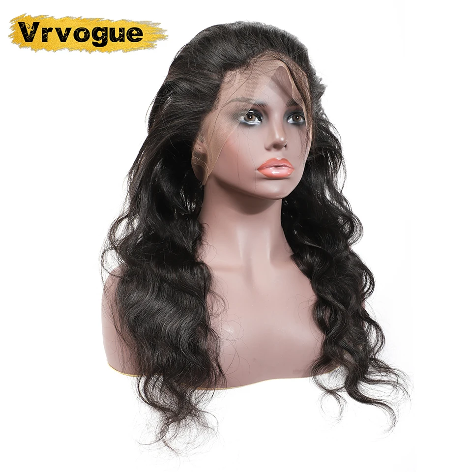 Vrvogue волосы 360 Кружева Фронтальная перуанская волна тела фронтальная с волосами