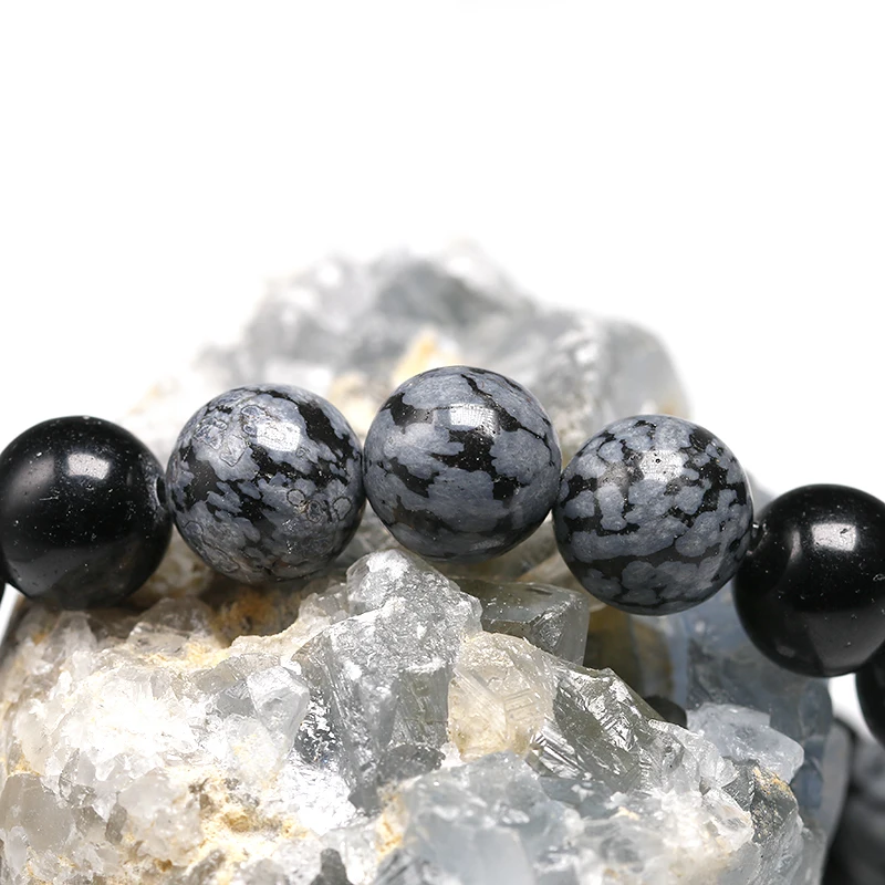 

Higher qualityNatural snow beads bracelet bangle 6mm 8mm 10mm beads for woman