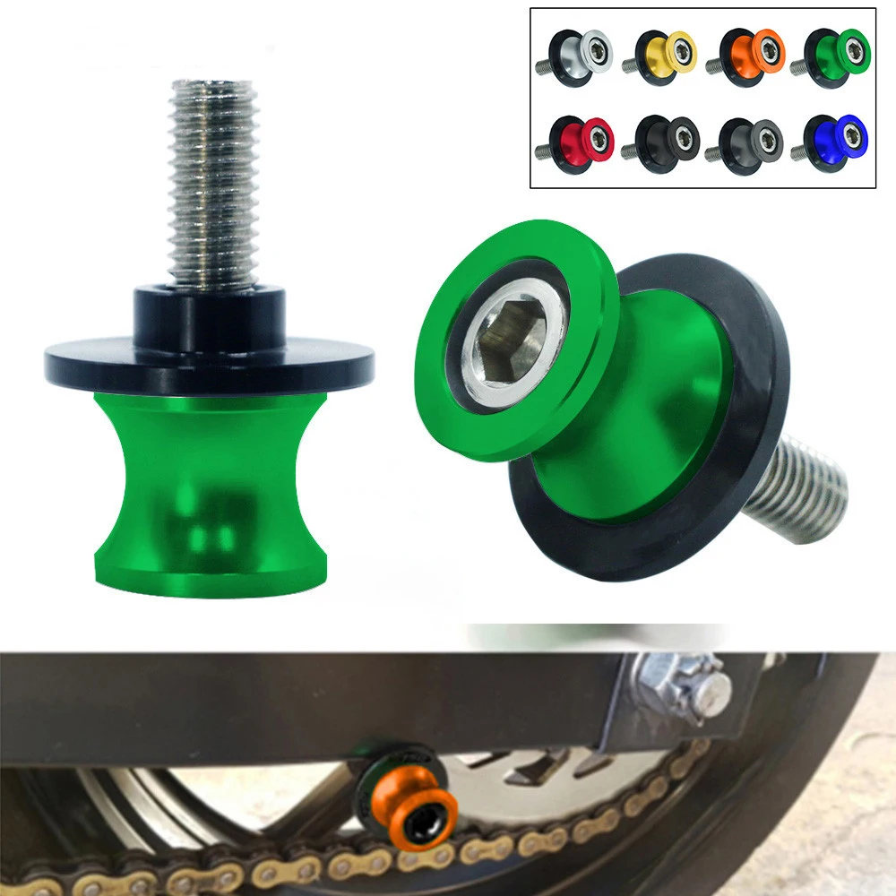 For Kawasaki ZRX 1100 ZRX1100 All Years 2PCS 6/8/10MM Motorcycle Swing armSliders Spools CNC Swing Arm Stand Screw Pa