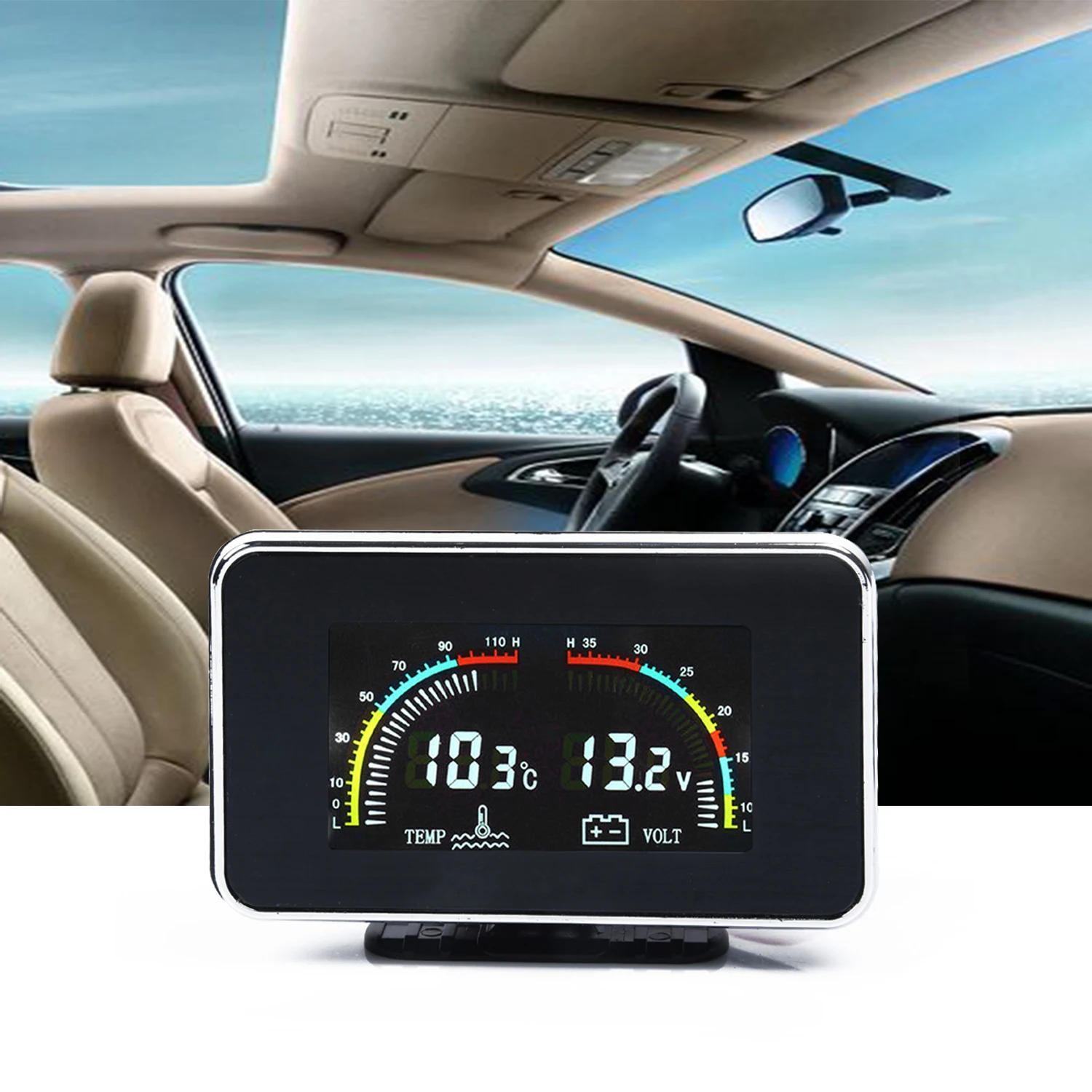 

Overheat Water Temp Gauge Sensor Digital Display Kits LCD Meter Universal