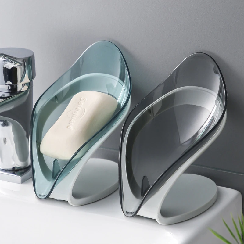 

Soap Holder Leaf Sink Sponge Drain Box Creative Suction Cup Soap Storage Drying Rack Cleaning Brush Case Bathroom Supplies TXTB1