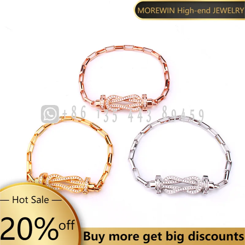

Korean Style Personality Knot Horseshoe Buckle Zircon Bracelet Fashion Free With Gold-plated Hand Jewelry Women