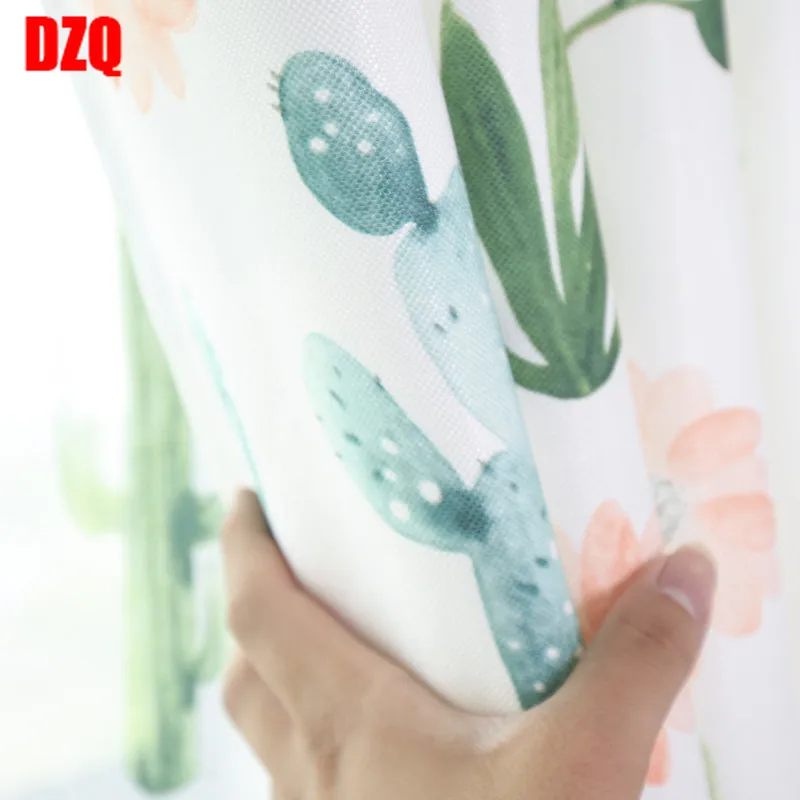 

Modern Simple Small Fresh Printing Shading Curtains for Living Dining Room Bedroom